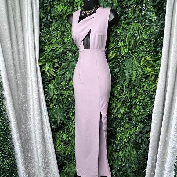 HOUSE OF CB Dress Women‎ XS Mauve Purple Marina Mink Thigh Split Maxi Gown 2757 - Picture 1 of 10